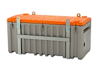 CEMbox 750 l, pro jeřáb, s bočními dvířky, šedo-oranžový